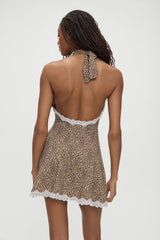 Audrey Mini Dress - Baby Leopard Frankies Bikinis Discount