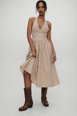 x BELLA HADID Prairie Midi Dress - Rodeo Gingham Frankies Bikinis Sale