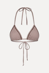 x BELLA HADID Nick Triangle Bikini Top - Dream Gingham Frankies Bikinis Online