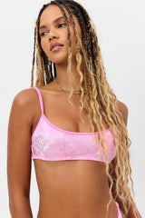 Dallas Terry Bralette Bikini Top - Distorted Pink Dye Frankies Bikinis Online
