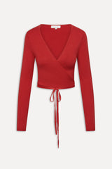 Whisper Long Sleeve Wrap Top - Cherry Frankies Bikinis Discount