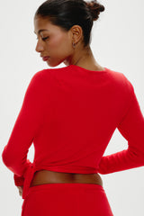 Whisper Long Sleeve Wrap Top - Cherry Frankies Bikinis Discount