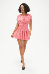 Sadie Gingham Mini Dress - Cherry Gingham Frankies Bikinis Discount