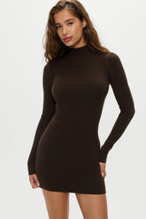 Date Night Knit Mini Dress - Chocolate Brown Frankies Bikinis Outlet