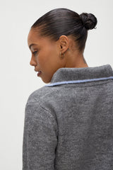 Carolyn Collared Sweater - Winter Sky Frankies Bikinis Online