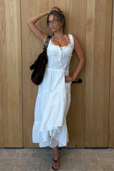 Keepsake Cotton Ruffle Maxi Dress - Daisy White Frankies Bikinis For Sale