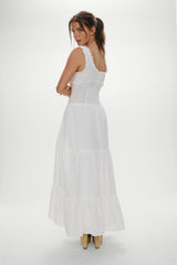 Keepsake Cotton Ruffle Maxi Dress - Daisy White Frankies Bikinis For Sale