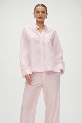 Ralph Long Sleeve Sleep Shirt - Pink Stripe Frankies Bikinis Sale