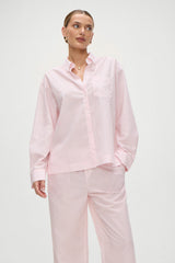 Ralph Long Sleeve Sleep Shirt - Pink Stripe Frankies Bikinis Sale