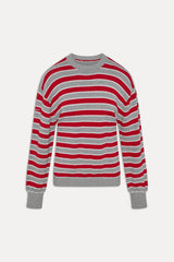 Sloane Oversized Knit Sweater - Cloud Cover Stripe Frankies Bikinis Online