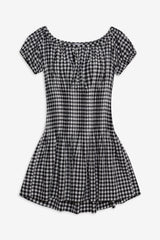 Sadie Gingham Mini Dress - Black Gingham Frankies Bikinis Online Shop