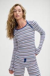 Blair Striped Long Sleeve Shirt - Love Stripe Frankies Bikinis Sale