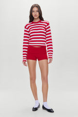 Varsity Cable Knit Sweater - Heartstrings Stripe Frankies Bikinis Outlet