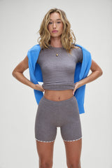 Ariel Knit Shorts - Rain Cloud Frankies Bikinis Online