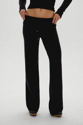 Dawson Knit Fold Over Pants - Black Frankies Bikinis Discount