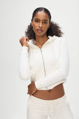 Fall Zip Up Hoodie - White Frankies Bikinis Online Shop