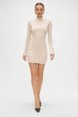 Isla Long Sleeve Mini Dress - Cream Frankies Bikinis Sale