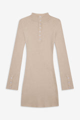Isla Long Sleeve Mini Dress - Cream Frankies Bikinis Sale