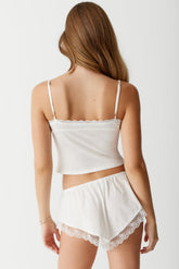 Sleepy Mini Short - White Frankies Bikinis For Sale