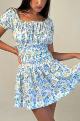 Sadie Mini Dress - Coastal Floral Frankies Bikinis Discount