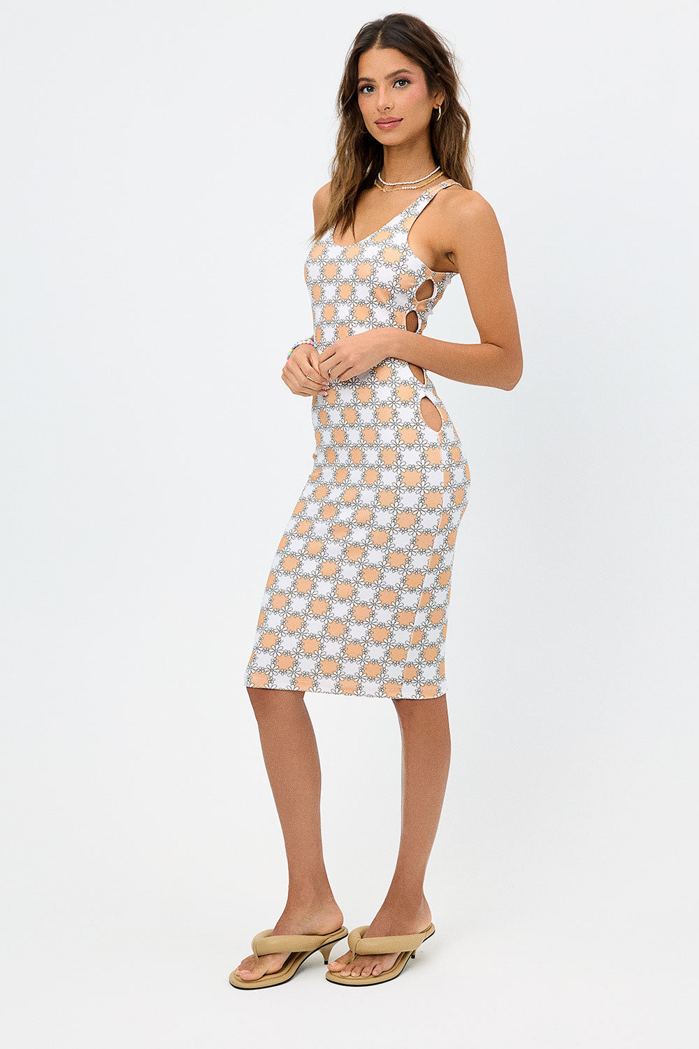 Sterling Terry Midi Dress - Nude Daisy Frankies Bikinis Online Shop