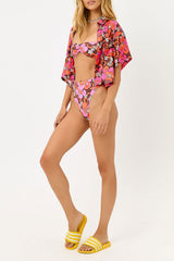 Koa Satin Cover Up Shirt - Tropics Frankies Bikinis Outlet