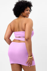 Richie Plissé Strapless Dress - Wisteria Frankies Bikinis Discount