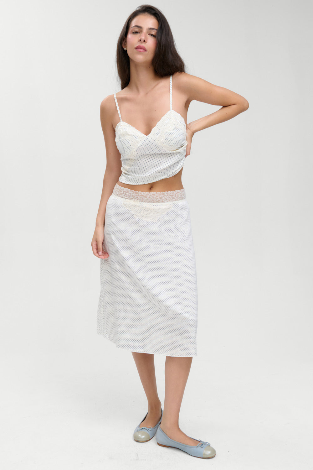 Laura Silk Midi Skirt - French Pearl Frankies Bikinis Online
