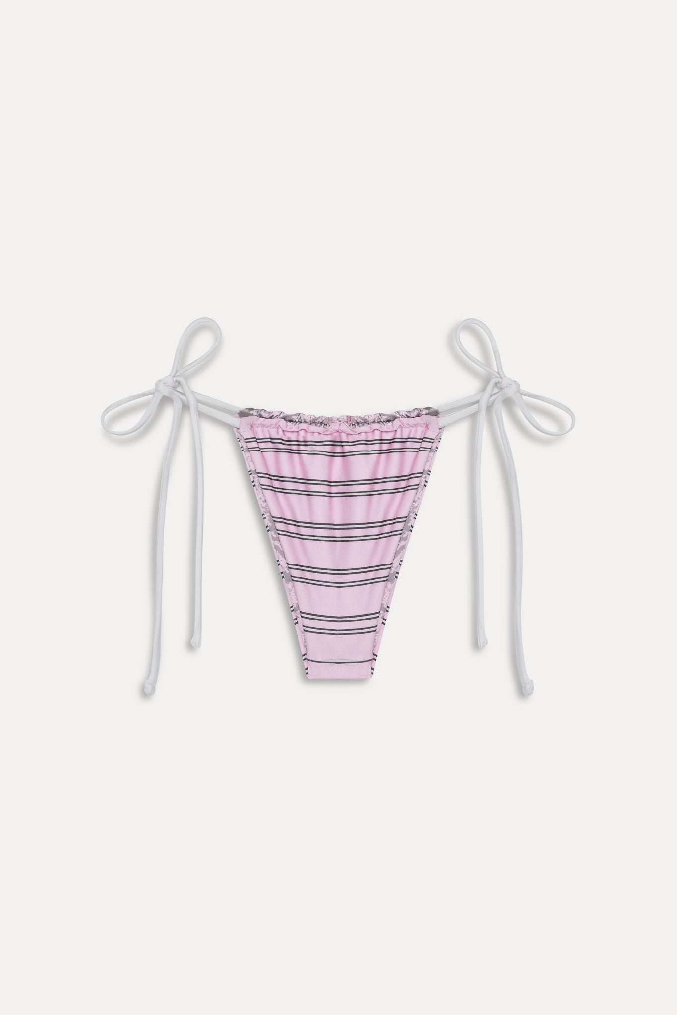 Tia Reversible Satin Bikini Bottom - Pink Stripe Frankies Bikinis Sale