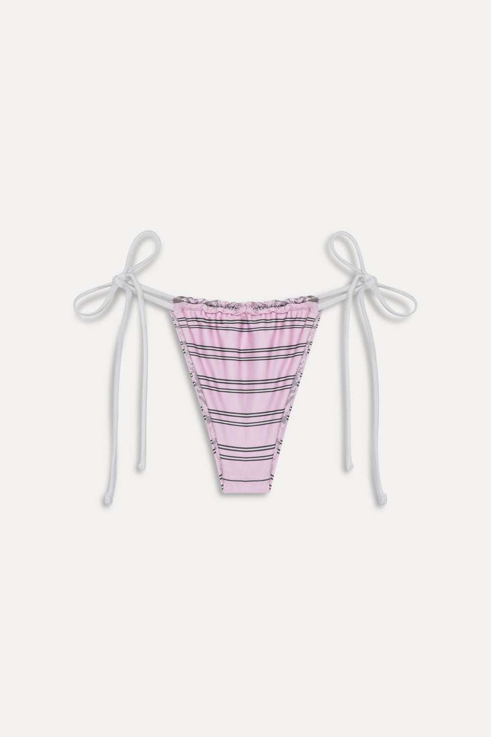 Tia Reversible Satin Bikini Bottom - Pink Stripe Frankies Bikinis Sale