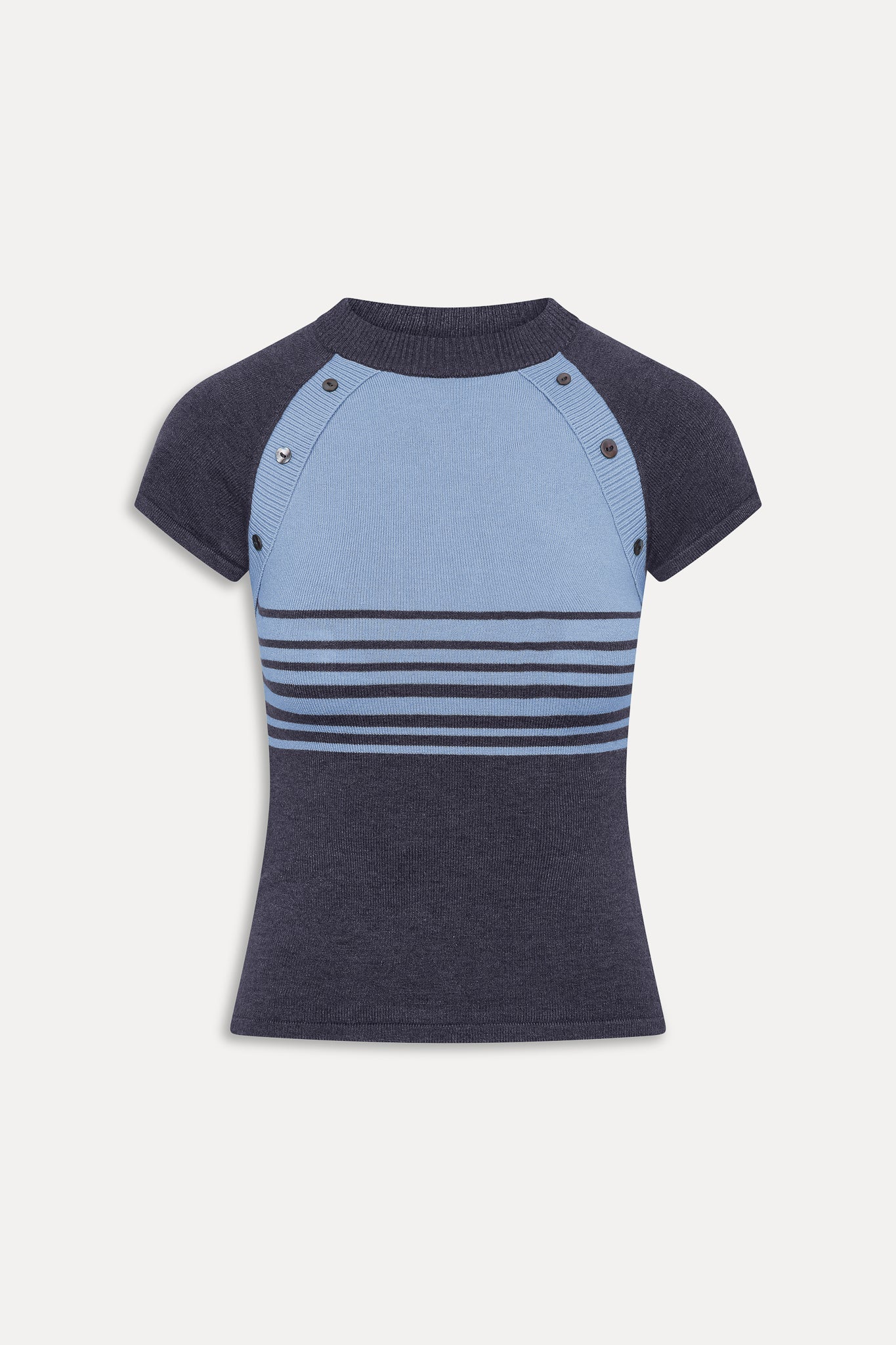 Shore Knit Shirt - Stone Stripe Frankies Bikinis Discount