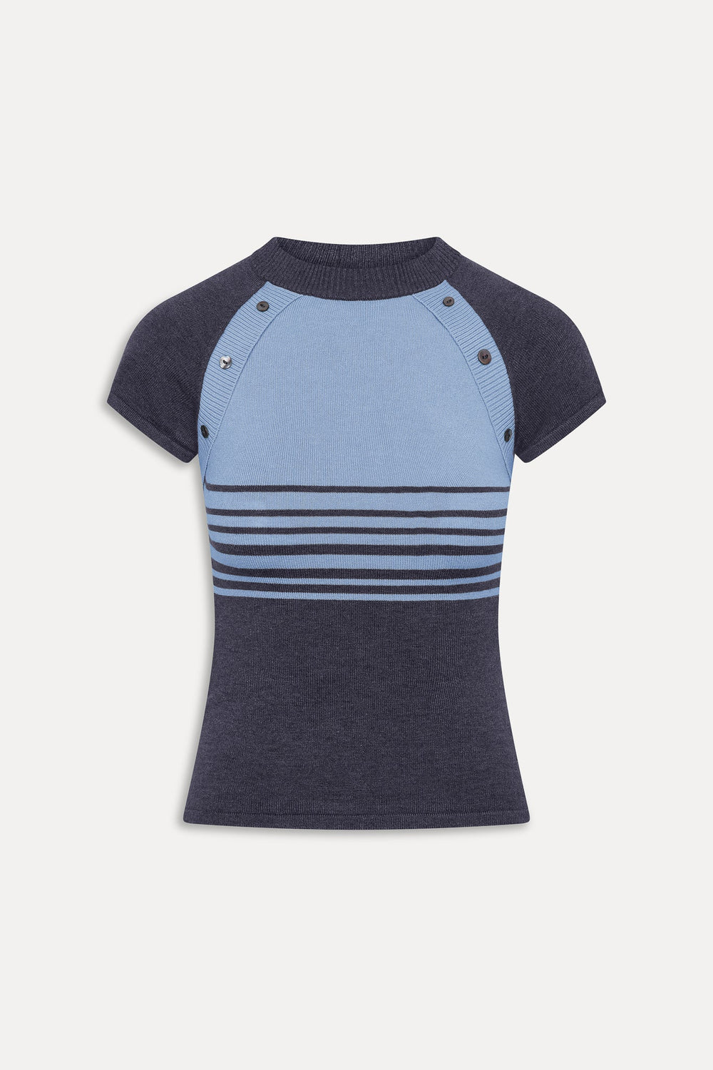 Shore Knit Shirt - Stone Stripe Frankies Bikinis Discount