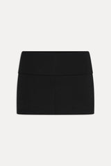 x JENNIE Chantal Foldover Mini Skort - Black Frankies Bikinis Outlet
