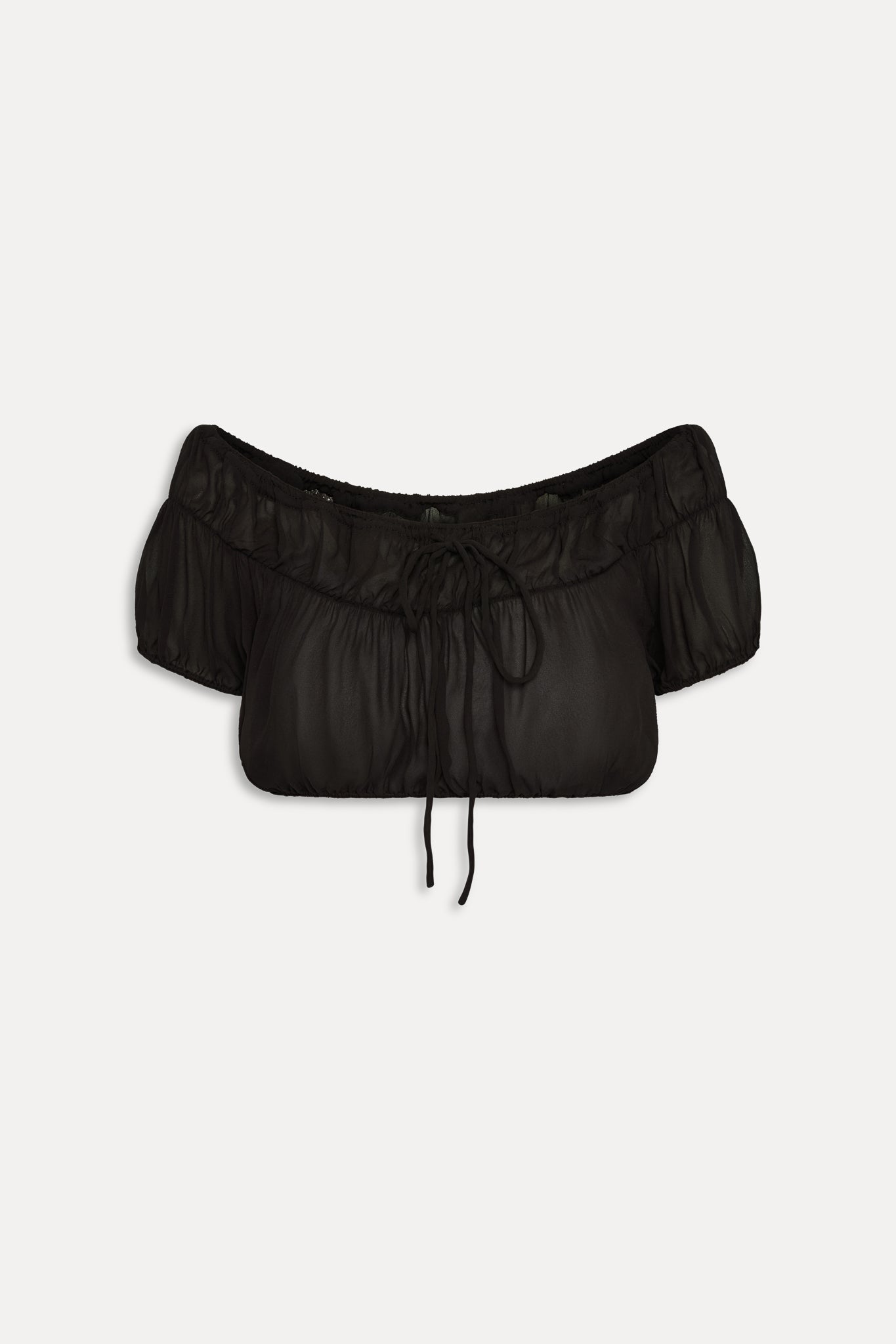 Paulina Cropped Blouse - Black Frankies Bikinis Discount