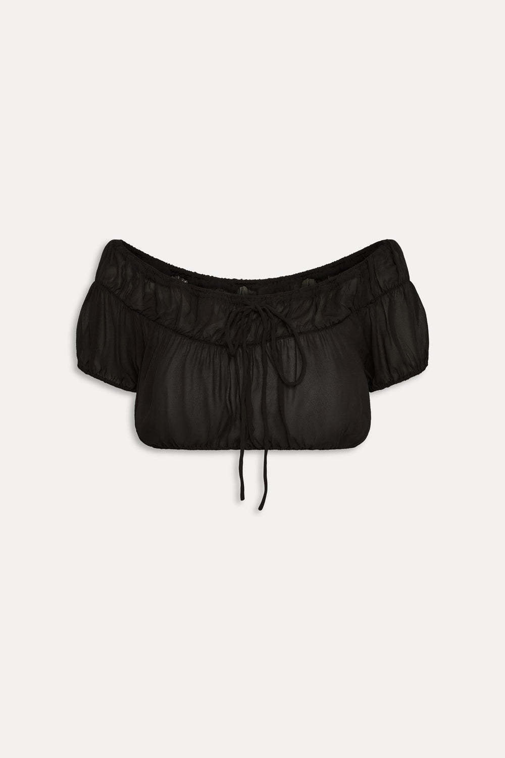 Paulina Cropped Blouse - Black Frankies Bikinis Discount