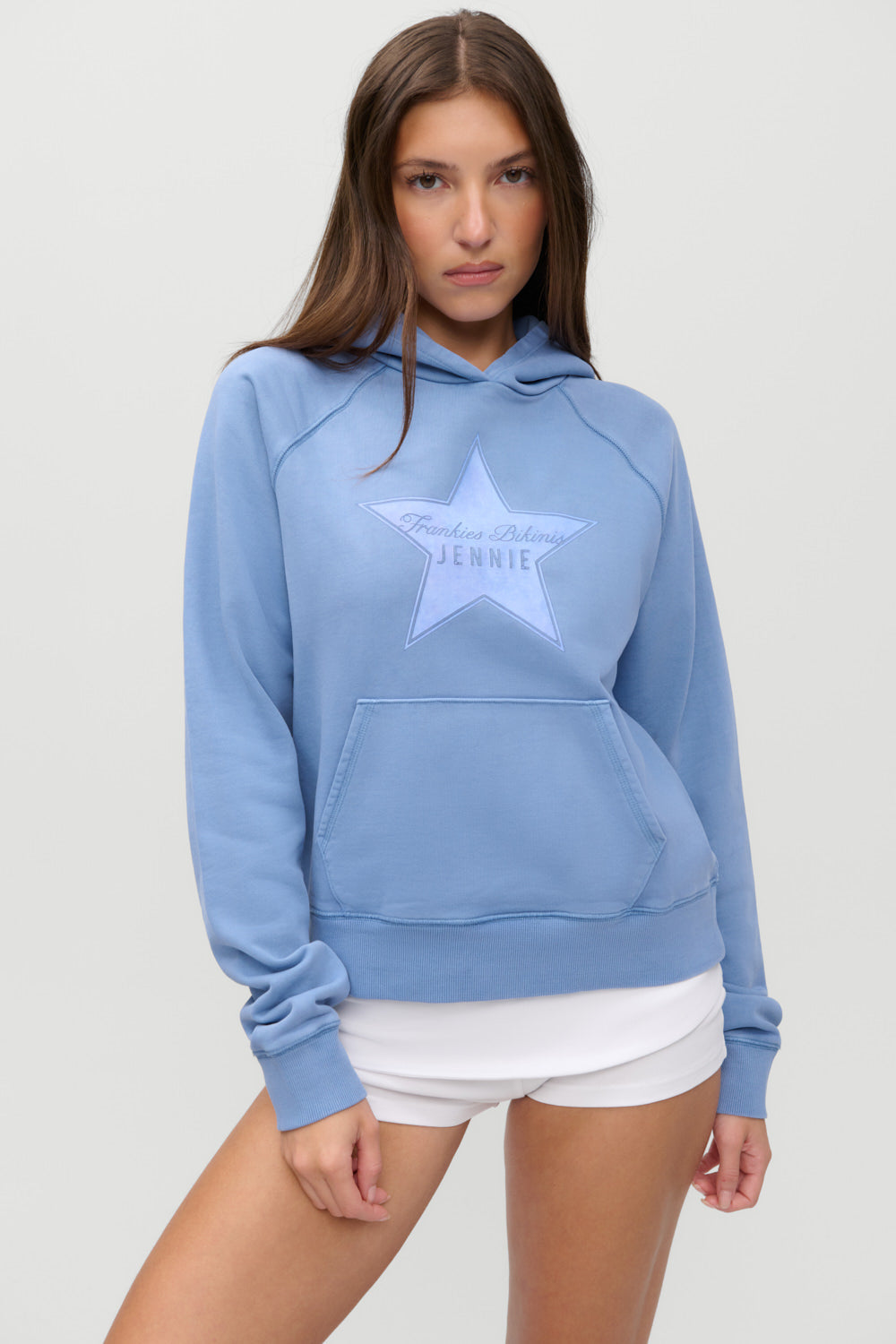 x JENNIE Jane Cropped Terry Hoodie - Jennie Blue Frankies Bikinis Online