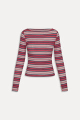 x JENNIE Sophie Long Sleeve Top - Sunset Stripe Frankies Bikinis Online Shop