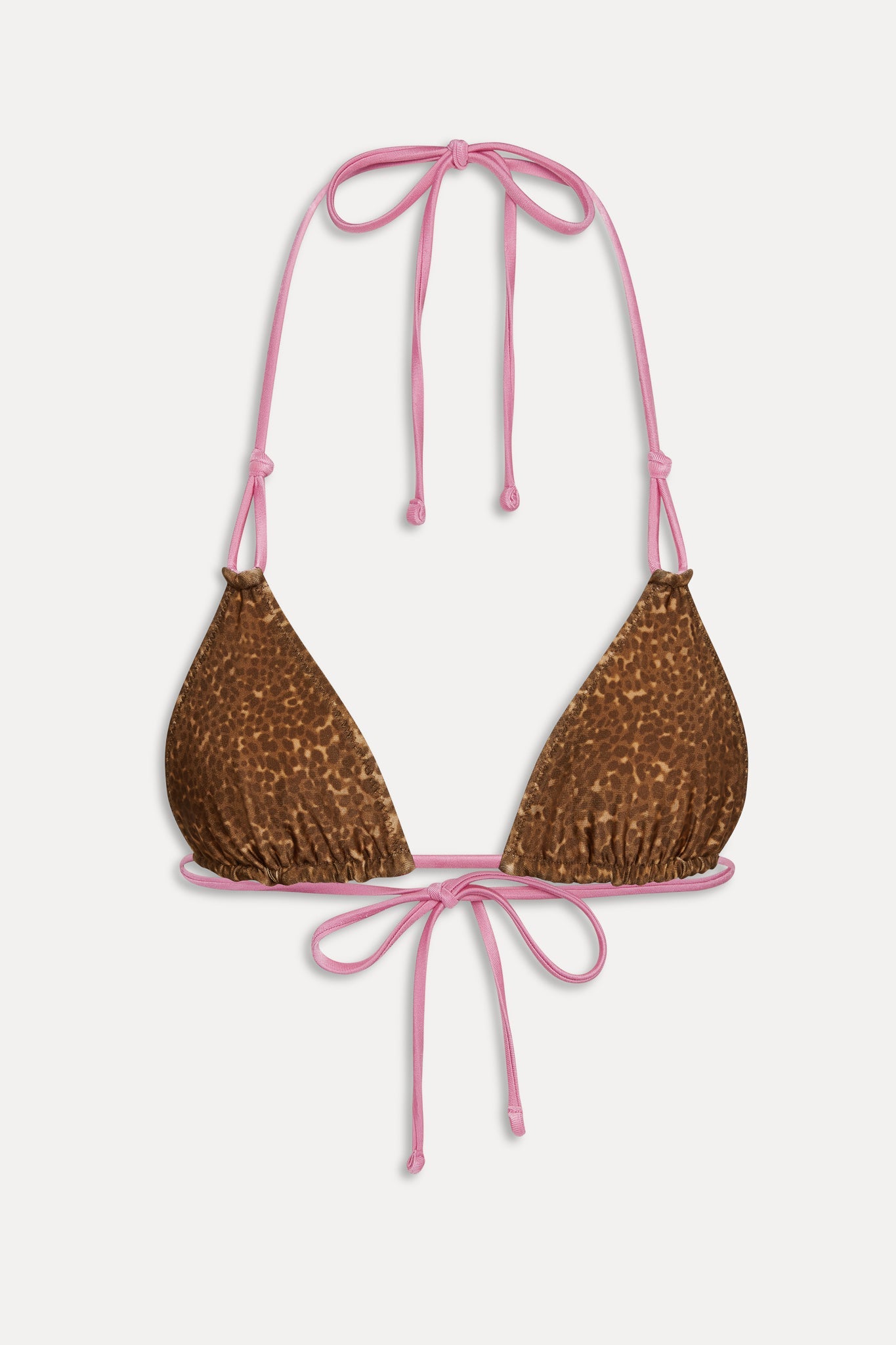 Ari Reversible Satin Bikini Top - Vintage Cheetah Frankies Bikinis Sale