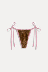 Tia Reversible Satin Bikini Bottom - Vintage Cheetah Frankies Bikinis Online