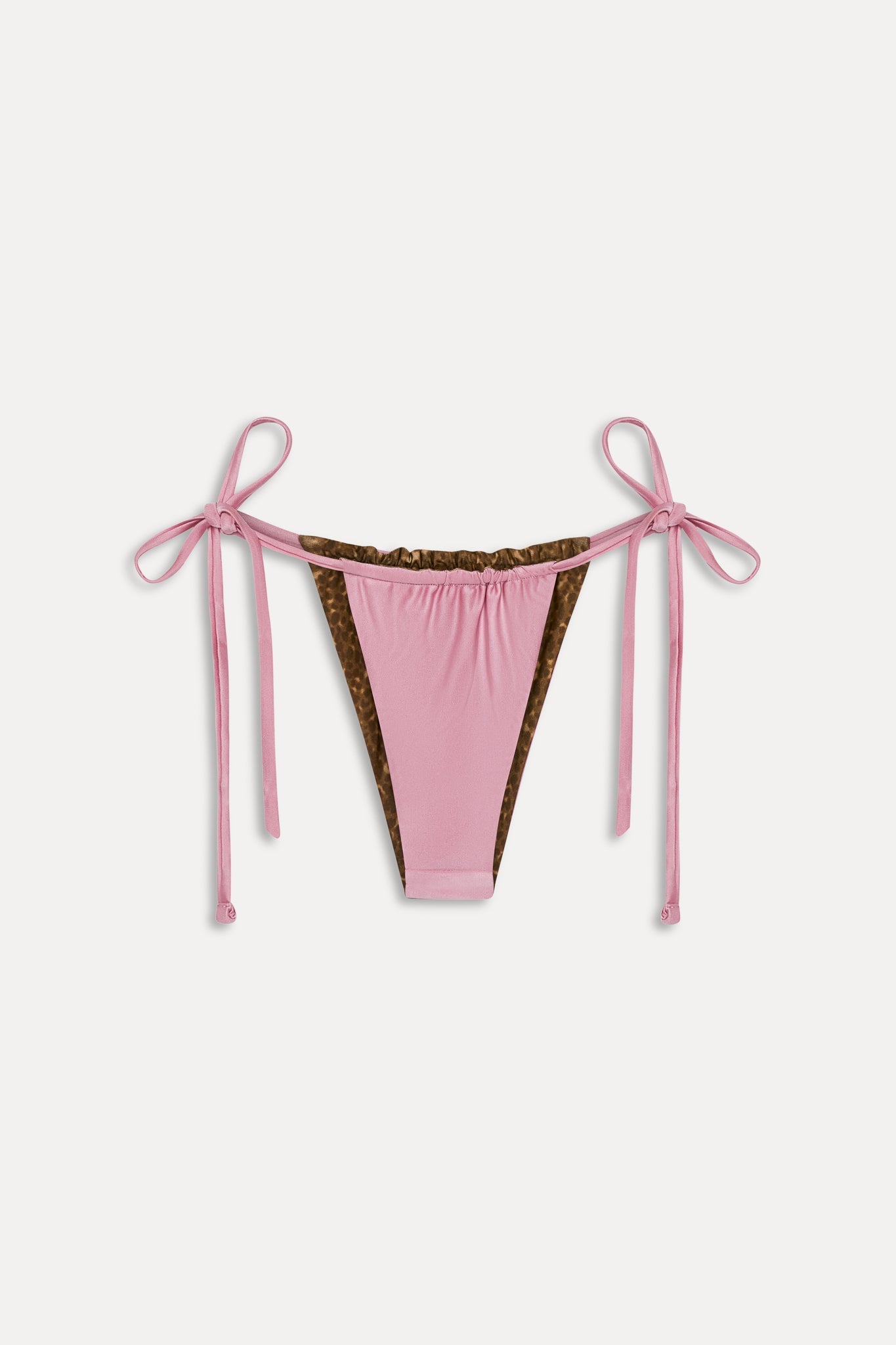 Tia Reversible Satin Bikini Bottom - Vintage Cheetah Frankies Bikinis Online