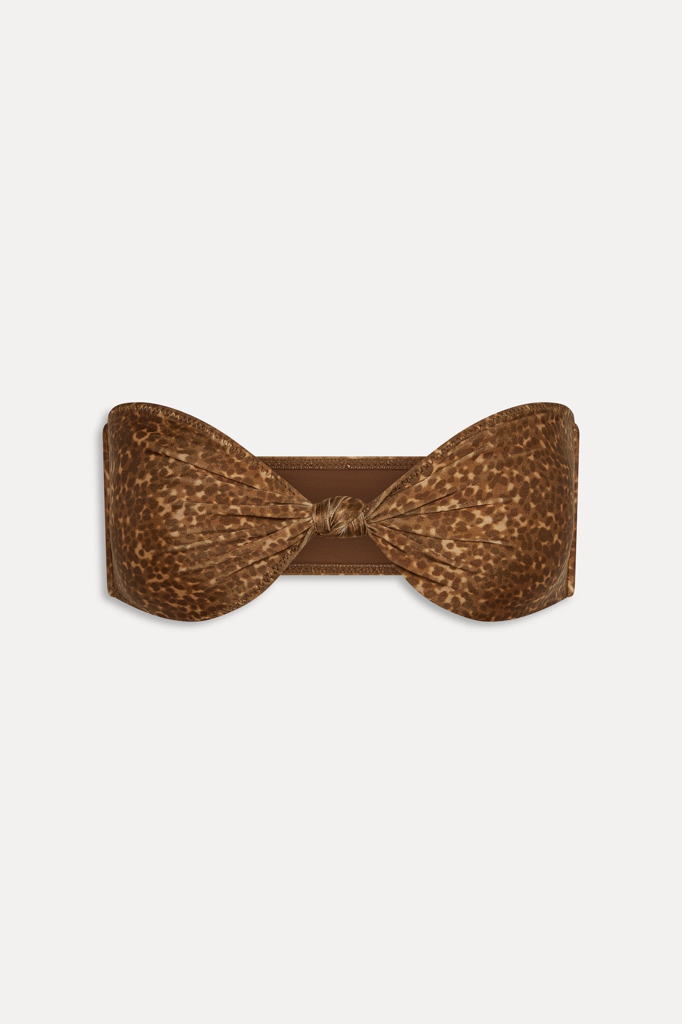 Gigi Satin Bandeau Bikini Top - Vintage Cheetah Frankies Bikinis Online Shop