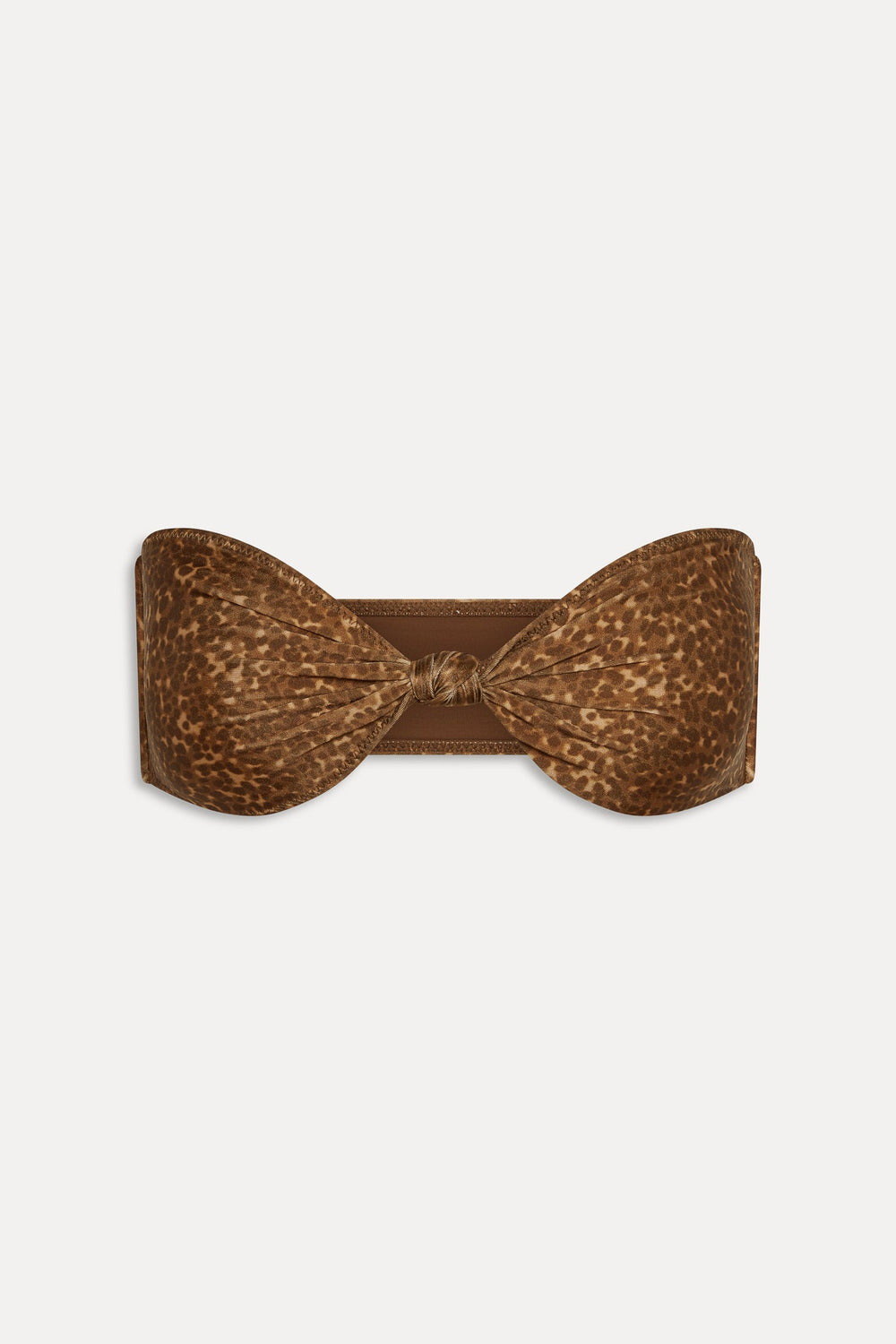 Gigi Satin Bandeau Bikini Top - Vintage Cheetah Frankies Bikinis Online Shop