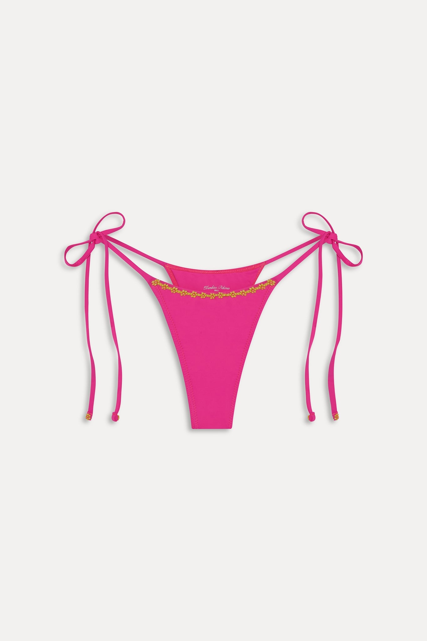 Divine Skimpy Beaded Bikini Bottom - Sea Star Pink Frankies Bikinis Discount