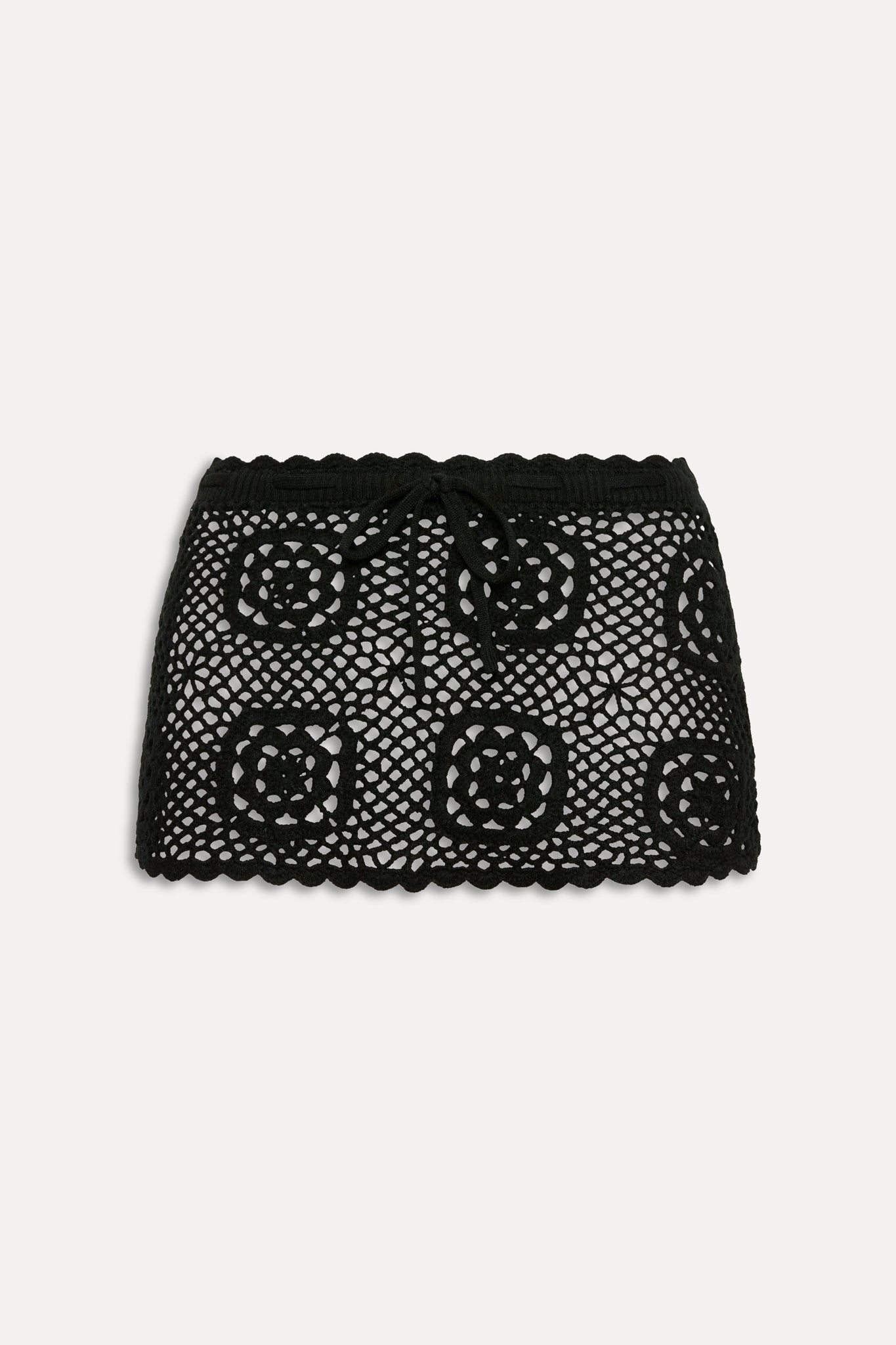 Arlo Crochet Mini Skirt - Black Frankies Bikinis Discount
