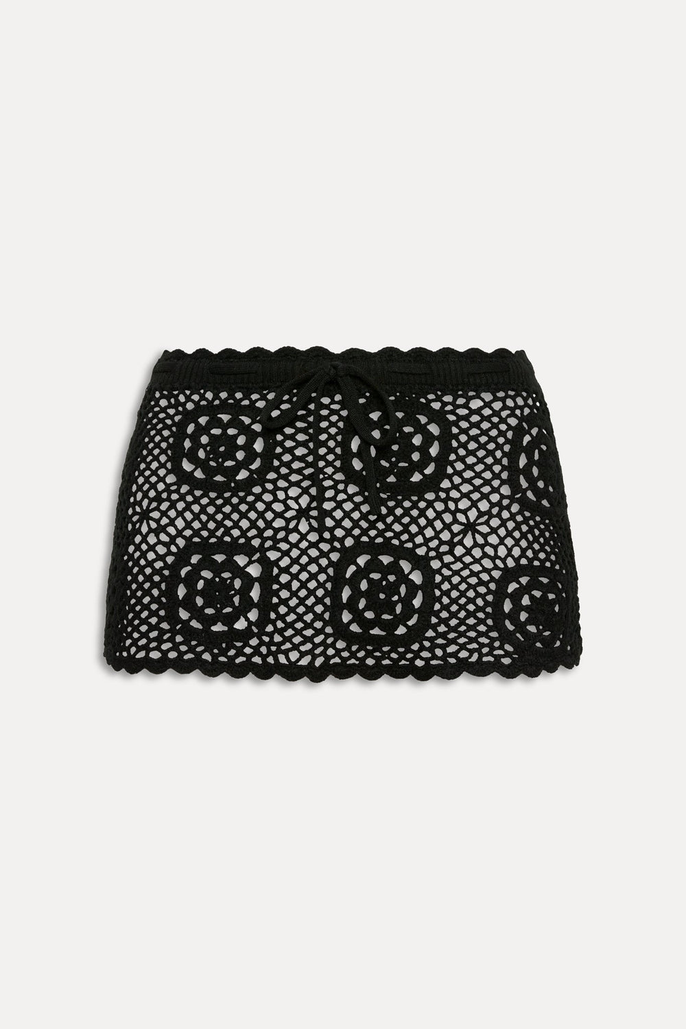 Arlo Crochet Mini Skirt - Black Frankies Bikinis Discount