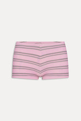 Paulina Cotton Booty Shorts - Pink Stripe Frankies Bikinis Sale