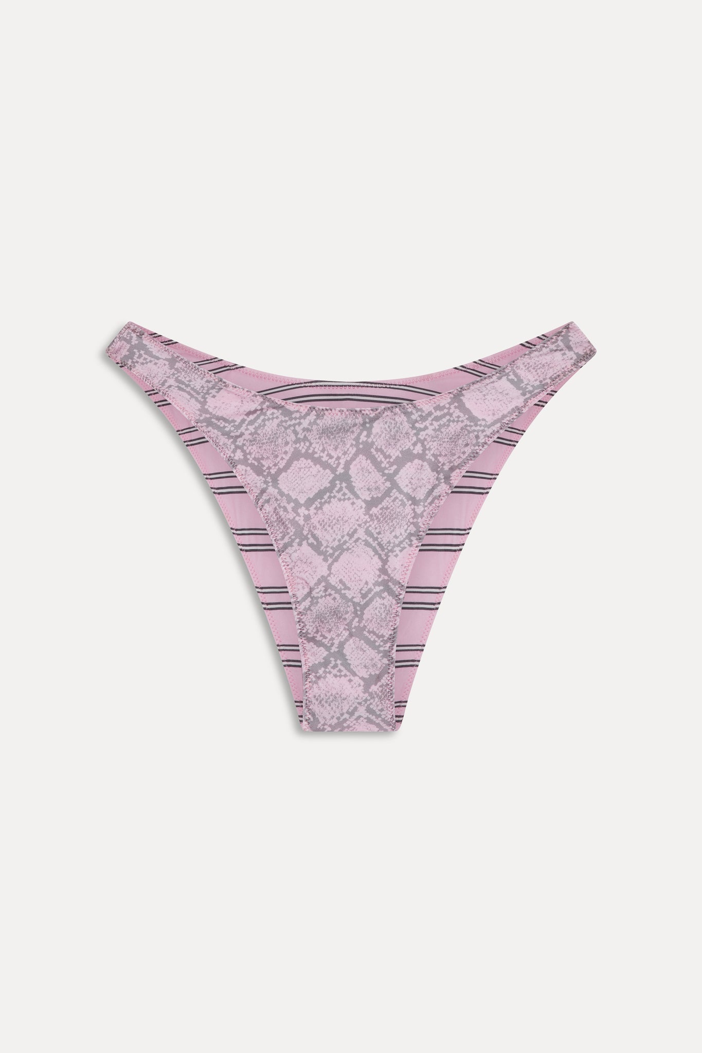 Dove Reversible Satin Bikini Bottom - Pink Stripe Frankies Bikinis Sale
