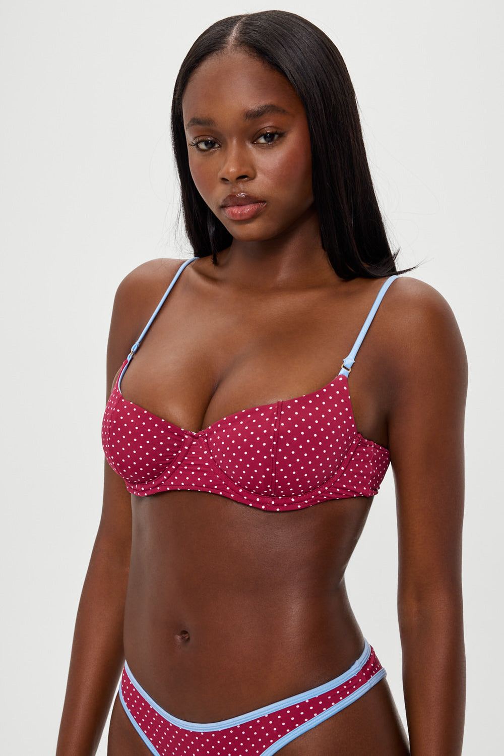 Cola Polka Dot Bikini Top - Tuscany Frankies Bikinis Online