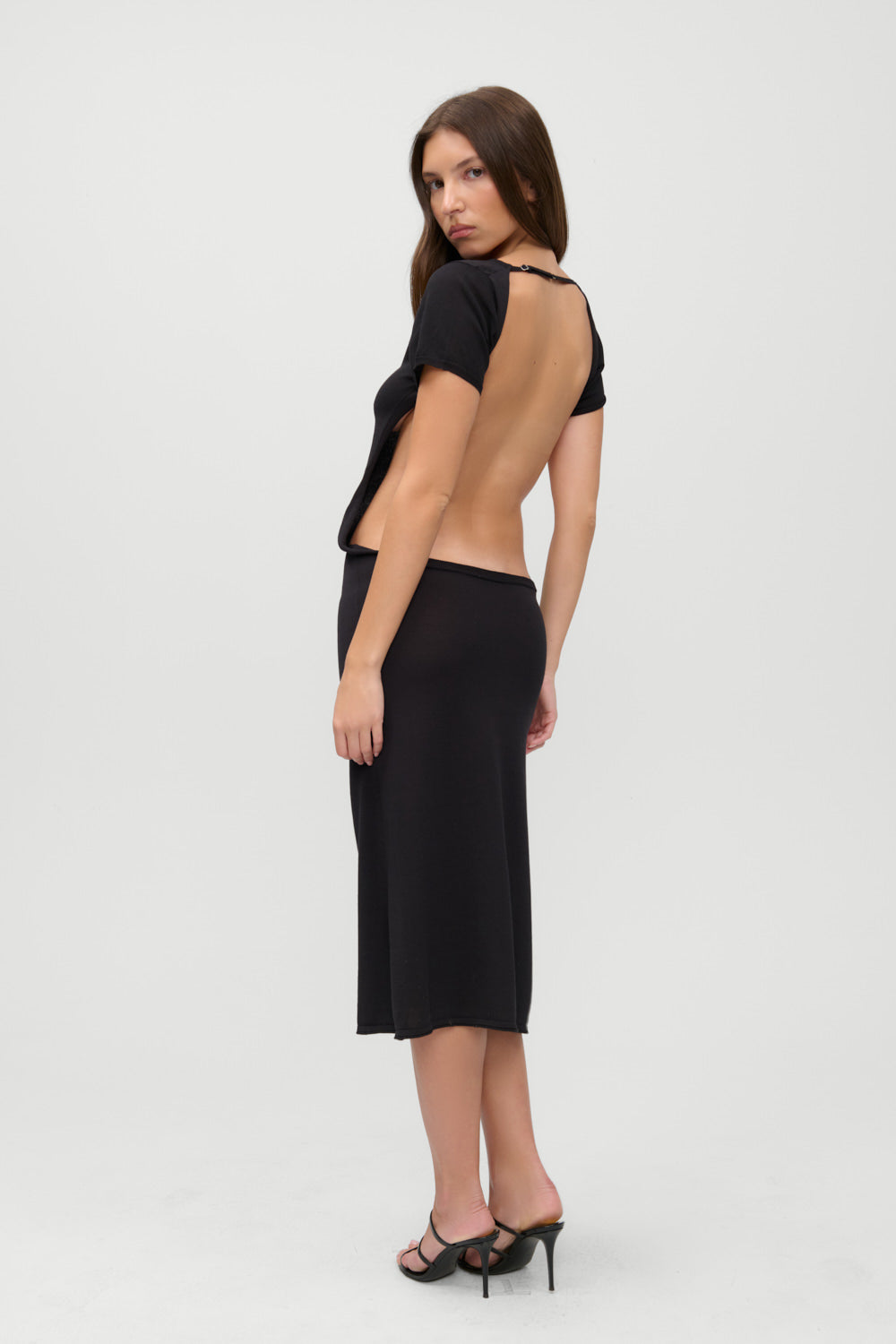 x JENNIE Rosalie Knit Midi Dress - Black Frankies Bikinis Online Shop