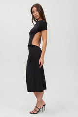 x JENNIE Rosalie Knit Midi Dress - Black Frankies Bikinis Online Shop